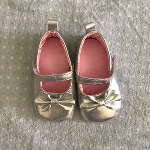 Silver baby shoes